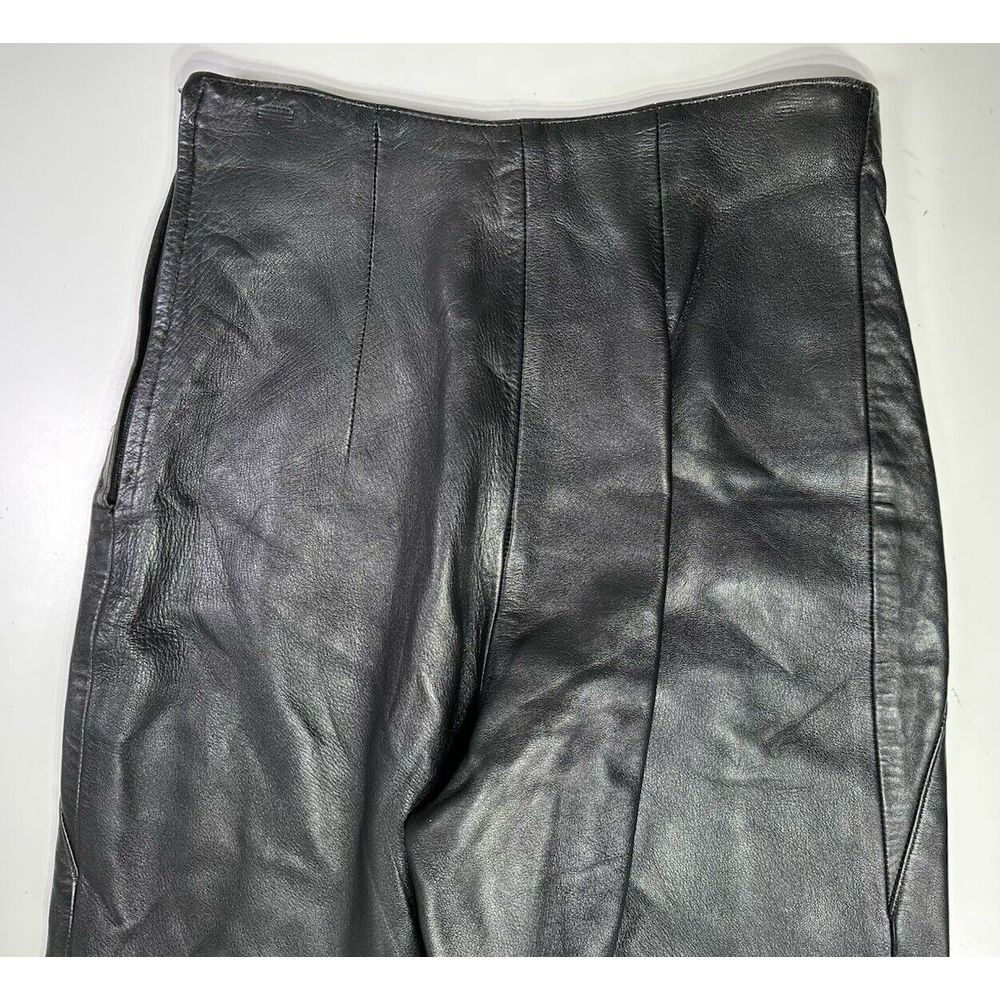 Vintage Wilson Leather Black Side Zip Pants With Stirups Womens Size 4 - Picture 5 of 9